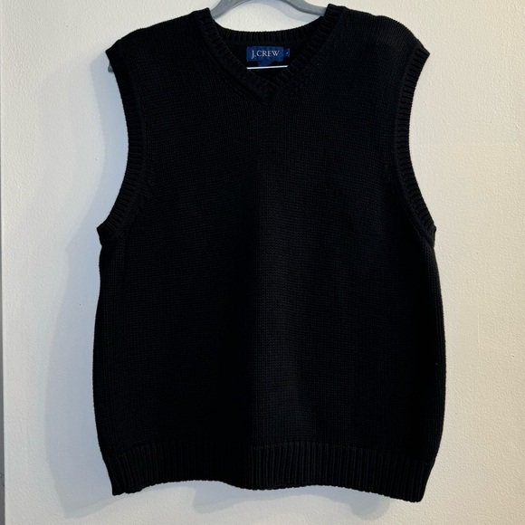 J. Crew Other - J.Crew Men’s 100% Cotton Black Cable Knit Sweater Vest Size Large